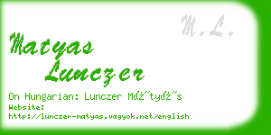 matyas lunczer business card